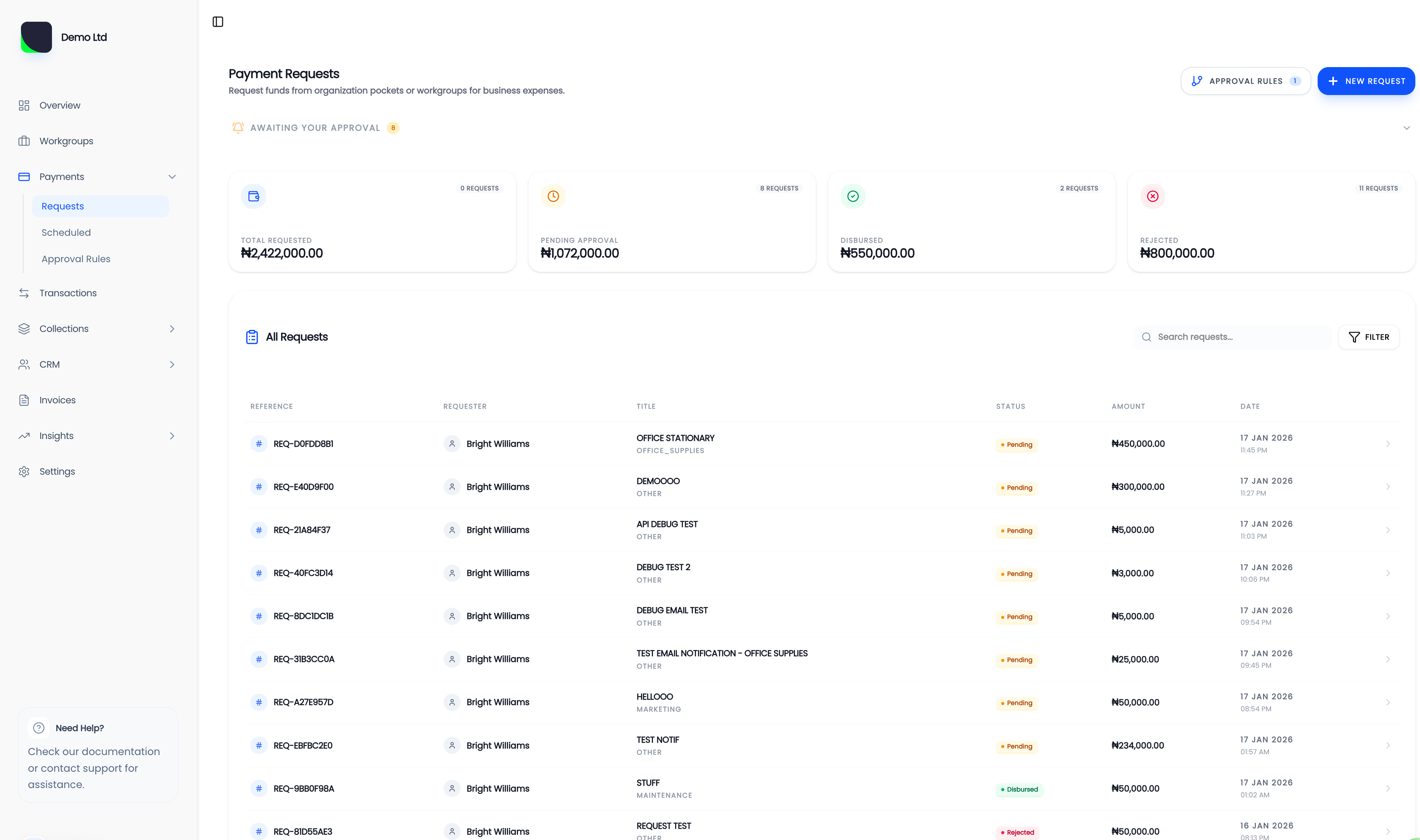 Payment Requests & Approvals